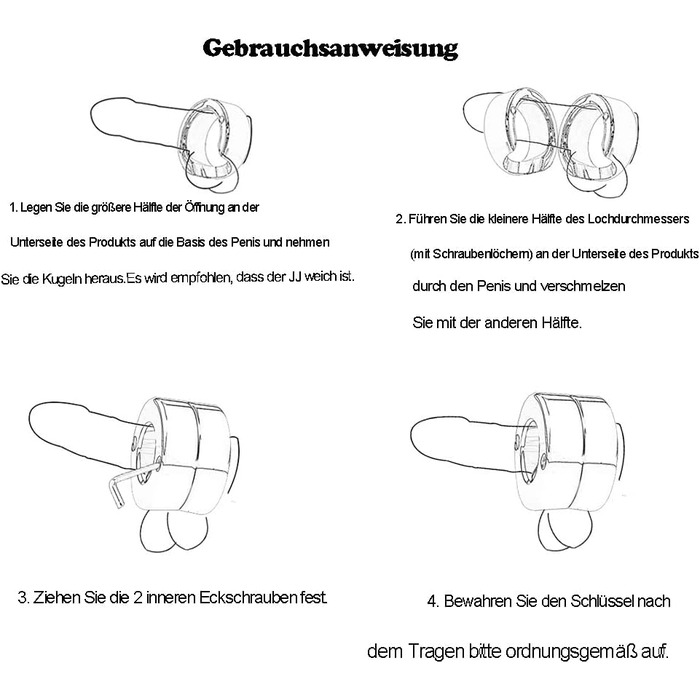 Металевий розтягувач яєчок з шестигранним ключем, важкий, для чоловіків. Розтягувач яєчок, кільце для яєчок, кільце для статевого члена, еротичні інтимні іграшки (L)