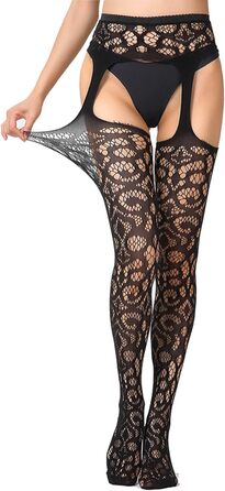 Шкарпетки-сітки DRESHOW 6 пар: білі, червоні, фіолетові, сині, рожево-червоні, чорні - висока талія, мереживні