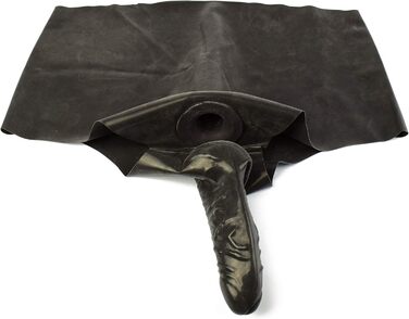 Латексний сліп з пеніс-карманом - сексуальні латексні шорти та анальний презерватив для чоловіків, чорний, 0.4 мм, XL