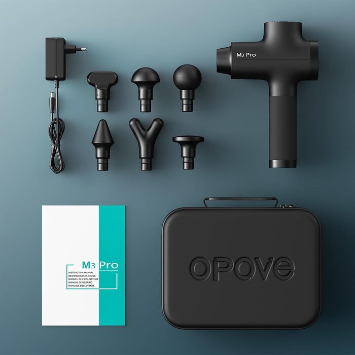 Перкусійний масажер OPOVE M3 Pro 2 Massage Gun з LED-дисплеєм, 2500 об/хв, для зняття м'язового болю, чорний