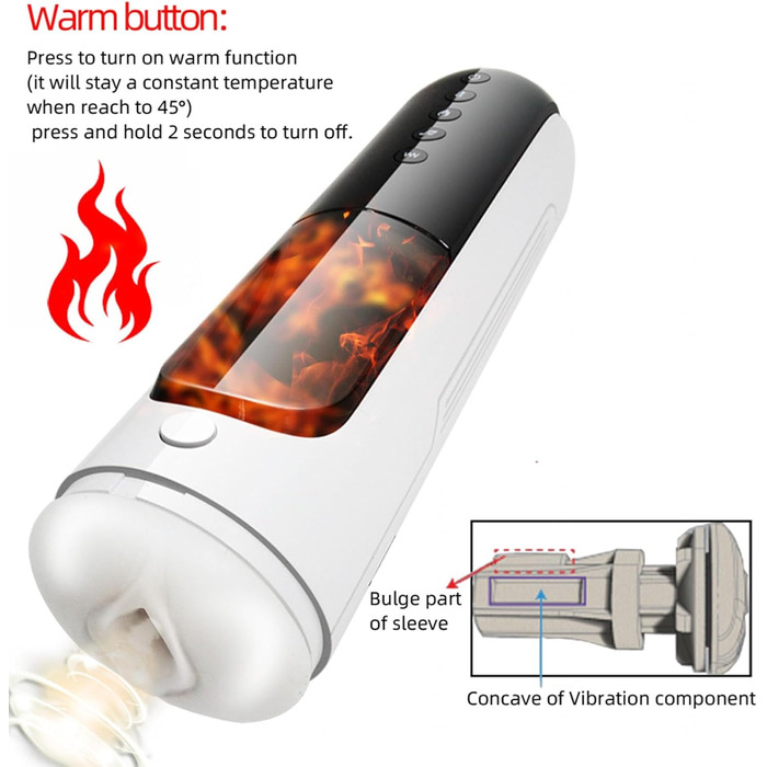 Електричний мастурбатор для чоловіків з 10 телескопічними та 10 вібраційними режимами - секс-іграшки для чоловіків