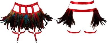 Жіночі мереживні набедрені стрічки, набедрені ремінці, стрічки-підтяжки в стилі панк-готи, для клубу, вечірок, танців, фестивалів (білий, багато кольорів)