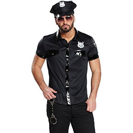 Чоловіча сорочка Party Discount, чорна, розмір 50. Стиль: поліцейський