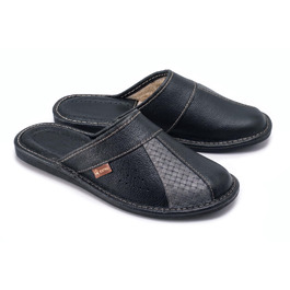 Чоловічі шкіряні домашні капці ESTRO Slipper — зручні та комфортні тапочки для чоловіків, сірі, розмір 46 EU