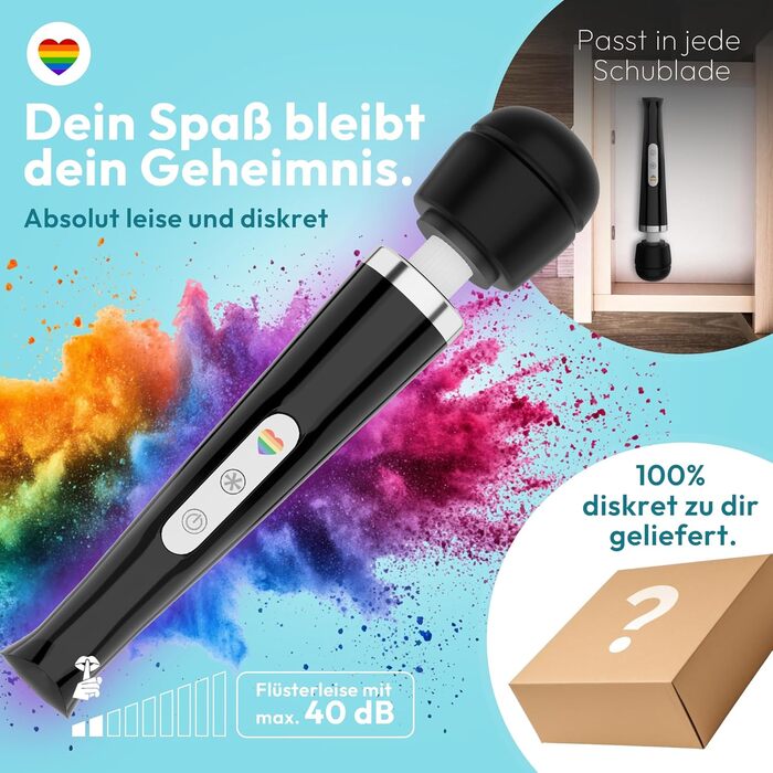 Масажер-паличка MARIELOVE Magic Wand – електричний масажер з регулюванням інтенсивності | 20 режимів | Сильна вібрація та гнучкий силіконовий наконечник | Для розслаблення м'язів, масаж шиї, спини та всього тіла