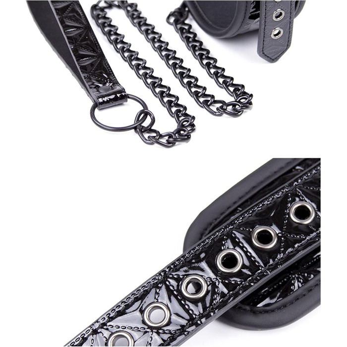 Чорне шкіряне ошейник SM для пар: шкіряний ошейник з кільцем, пов'язки BDSM, іграшки для дорослих, фетиш, пов'язки, іграшки для сексапильної гри, для дорослих