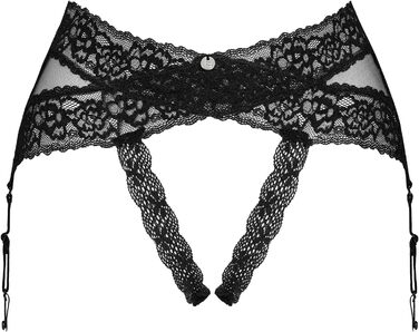 Сексуальний жіночий комплект спідньої білизни Selente Love & Fun: бра, стрінгі/шкарпетки, широкий мереживний пояс, чорний, EU, XL-XXL