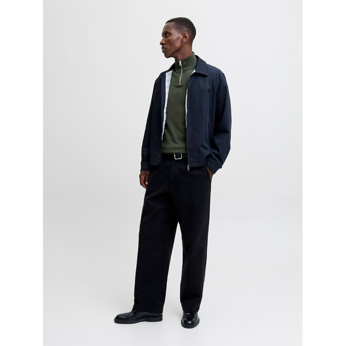 Чоловічий в'язаний кардиган Jack & Jones з чверть-замком, однотонний, розмір XL