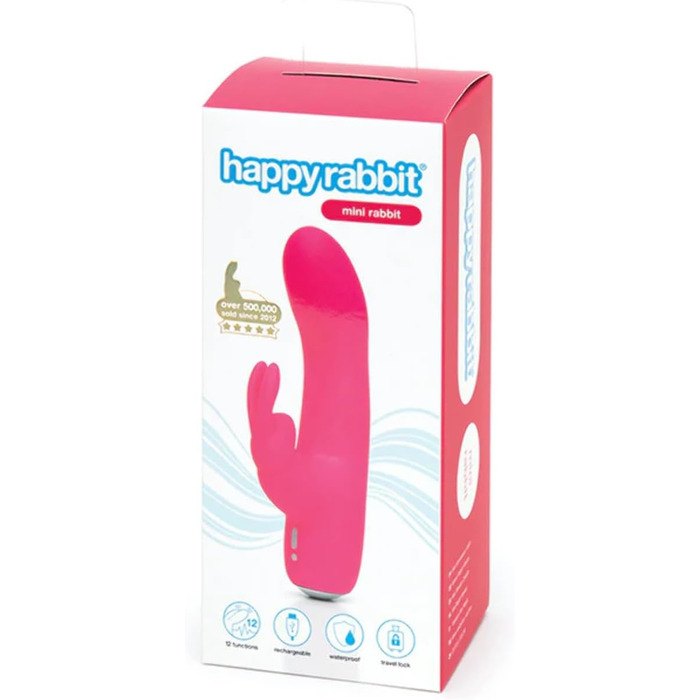 Вібратор для інтимної гігієни Happy Rabbit Mini Rabbitvibrator Rosa, 132.6 г
