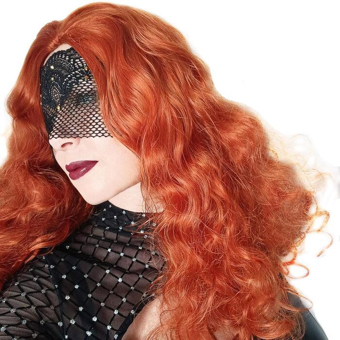 Чорна мереживна півмаска для жінок з червоними стразами – венеціанська маска для маскараду, карнавалу, весілля, вечірки, косплею, бурлеску та Марді Гра (Чорний (золоті стрази))