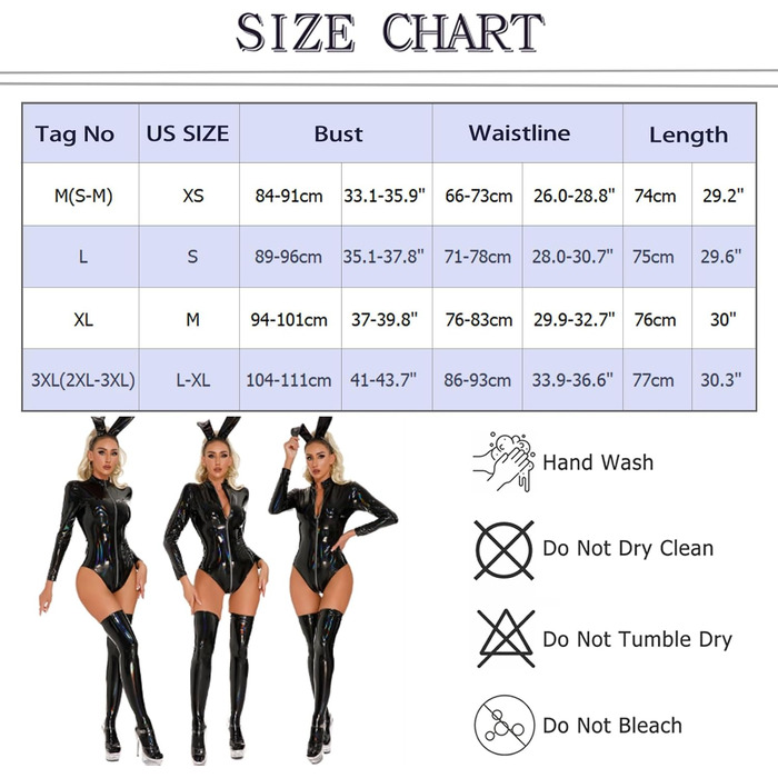 Корсет-боді FEOYA з еластичної шкіри, лак, довгі рукави, для клубів, вечірок, сцени, косплею, карнавалу, S-3XL чорний, S-M