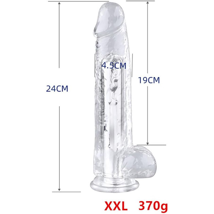 Анальний вібратор з кулькою для масажу простати та G-точки, з прозорого TPE, для чоловіків та жінок (XXL)