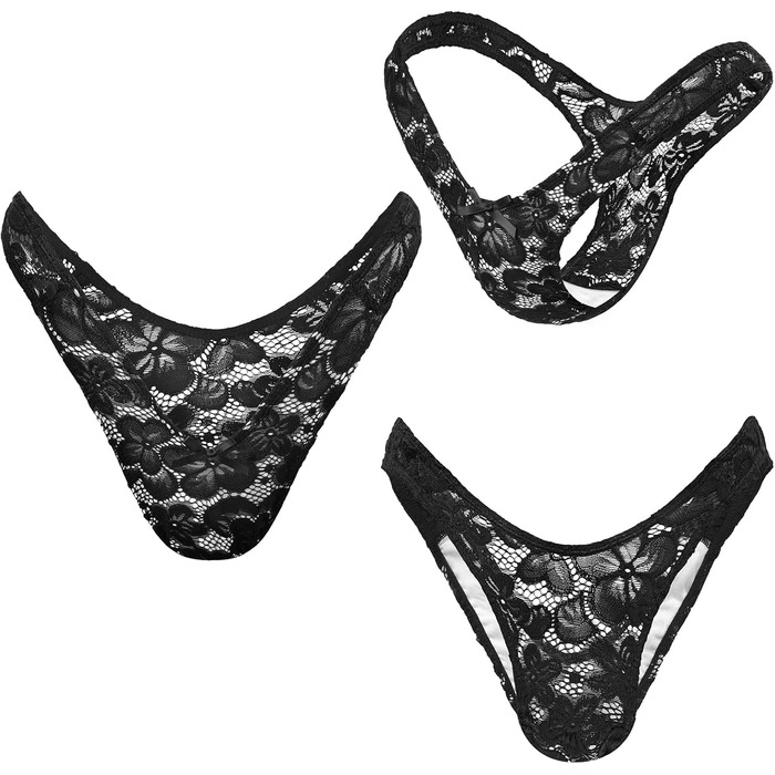 Танга з сітки LittleForBig для трансгендерів та кросдресерів, чорний колір, моделювання та корекція фігури