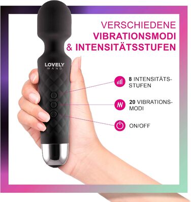 Вібратор для жінок Lovely Wand - бездротовий, водонепроникний, 20 режимів вібрації, акумуляторний