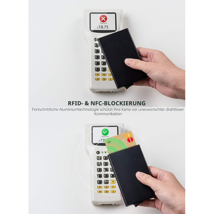 Металевий картхолдер VULKIT з RFID та NFC захистом, чоловівий гаманець для карток на 10 слотів (Колір: Midnight Green)