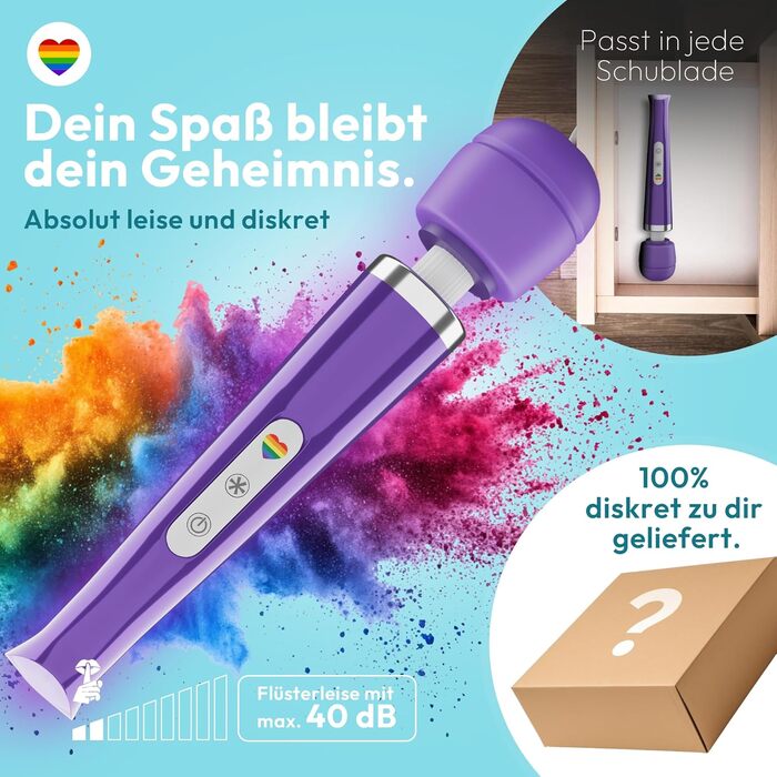 Вібратор Magic Wand для жінок з керуванням через додаток – масажер для стимуляції клітора та пар – 20 режимів, 10 інтенсивностей, бездротовий, водонепроникний, тихий (фіолетовий)