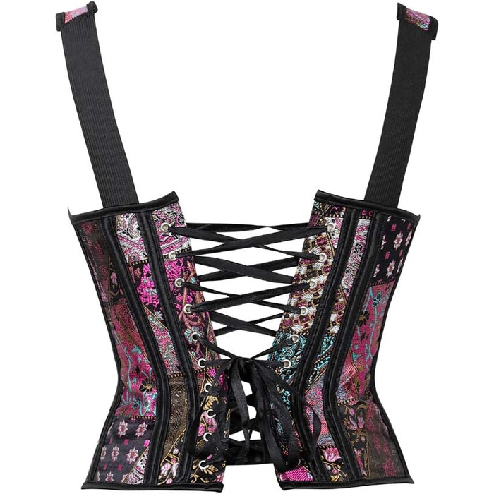 Жіночий корсет Grebrafan з квітковим принтом для повних грудей, корсаж, ретро, фіолетовий (28-30)
