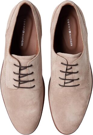 Чоловічі туфлі Derby Tommy Hilfiger Suede Dress Shoe (FM0FM05776) із замші, бежеві (Coastal Taupe), розмір 43 EU