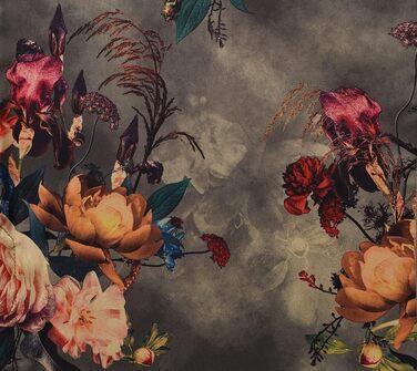 Жіночий халат кімоно Ledamon з кишенею, квітковий принт, чорно-сірий, універсальний розмір