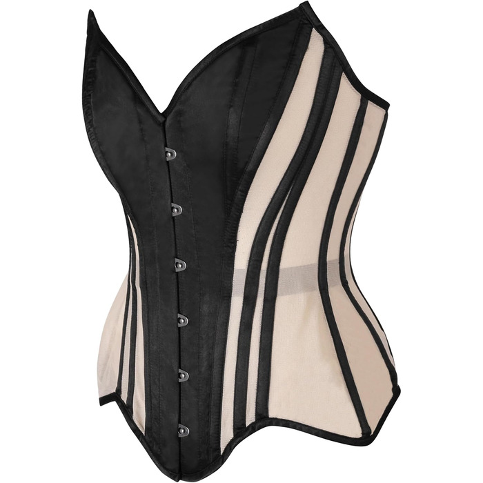 Корсет Daisy Corsets з м'якими кісточками Overbust, мереживо та атлас, кольори: бежевий, чорний, нюд. 4X