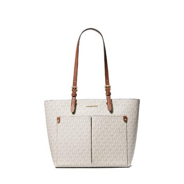 Жіноча сумка-сатчел Michael Kors Double Pocket Satch бежевого кольору