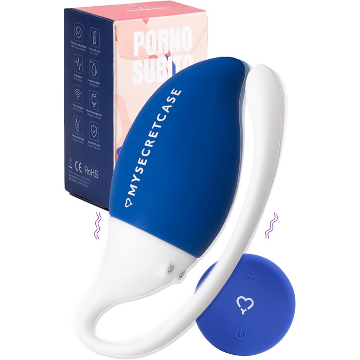 Віброяйце з дистанційним керуванням MySecretCase – вібратор для чоловіків, жінок та пар, стимулятор G-точки, для дорослих, блакитний