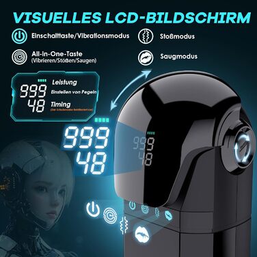 PRONFANS Мастурбатор для чоловіків з 9 режимами вібрації та стимуляції, 3D реалістична жіноча імітація, пеніс-насос, іграшка для дорослих