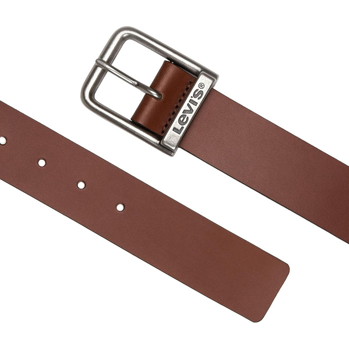 Шкіряний чоловічий ремінь Levi's з логотипом та пряжкою Harness Buckle, коричневий, розмір 95