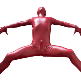 Чоловічий комбінезон з латексу червоного кольору для вечірок та сценічних виступів