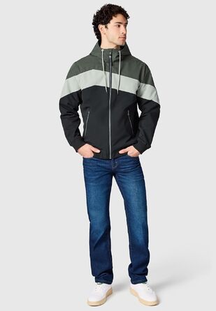 Чоловіча легка демісезонна куртка Ragwear Stewie Block: водонепроникна та дихаюча з капюшоном, колір Dark Olive, розмір S