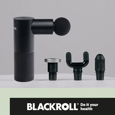 Міні-перкусійний масажер BLACKROLL® FASCIA GUN для м'язів та фасцій, 4 насадки, 4 рівні інтенсивності, зарядка USB-C