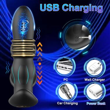 Вібратор для чоловіків PQKuss з кільцем на пеніс, 10 режимів, масажер простати, анальний масажер, для стимуляції, для пар, секс-іграшка