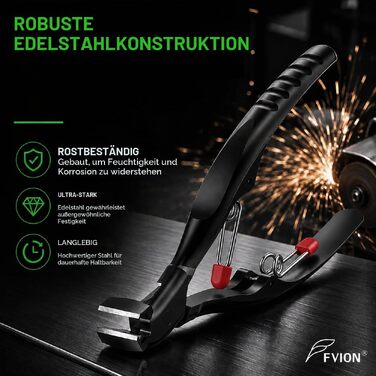 Професійний кусачки для товстих нігтів на ногах FVION: великий кліпер з довгим ручкою та подвійною пружиною для літніх людей та людей з обмеженою рухливістю, чорний
