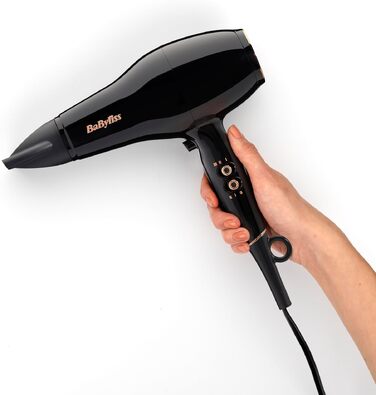 Професійний фен для волосся BaByliss Pro Power 2300W з іонізацією, AC-двигуном та антифриз-ефектом, чорний, D5245E EU