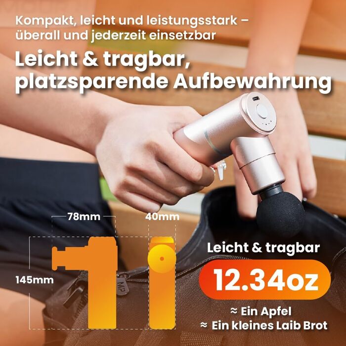 Міні-перкусійний масажер PISOOKA X Mini Massage Gun (66W) для глибокого масажу м'язів, шиї та спини, легкий алюмінієвий корпус, 4 насадки, USB-C, Рожевий