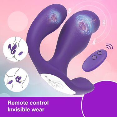 Вібратор-стимулятор для жінок 3-в-1 з 7 режимами та пультом керування, JFRong. Для клітора, G-точки та анусу. Масажер простати, тихий, для пар.