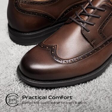 Чоловічі шкіряні туфлі Bruno Marc Brogue Wingtip коричневого кольору, розмір 42 EU