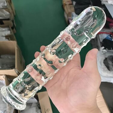 Скляний анальний плагін ScreaAss 25 см з частинками, діаметр 5 см. Іграшка для дорослих для жінок, чоловіків, пар. SM