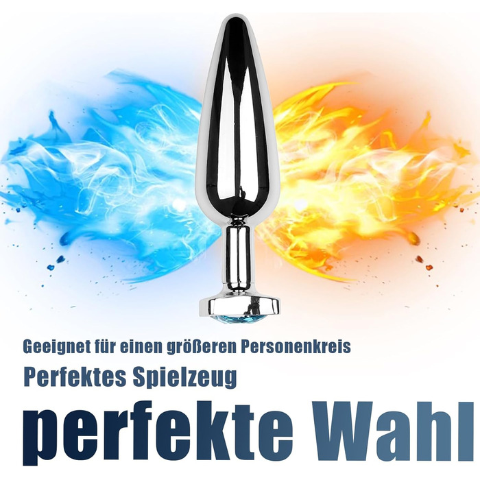Анальний плаґ для чоловіків та жінок, нержавіюча сталь, XXL, з кришталевими основами. Іграшки для секс-фетишу, SM, мастурбації. Підходить для пар, початківців.