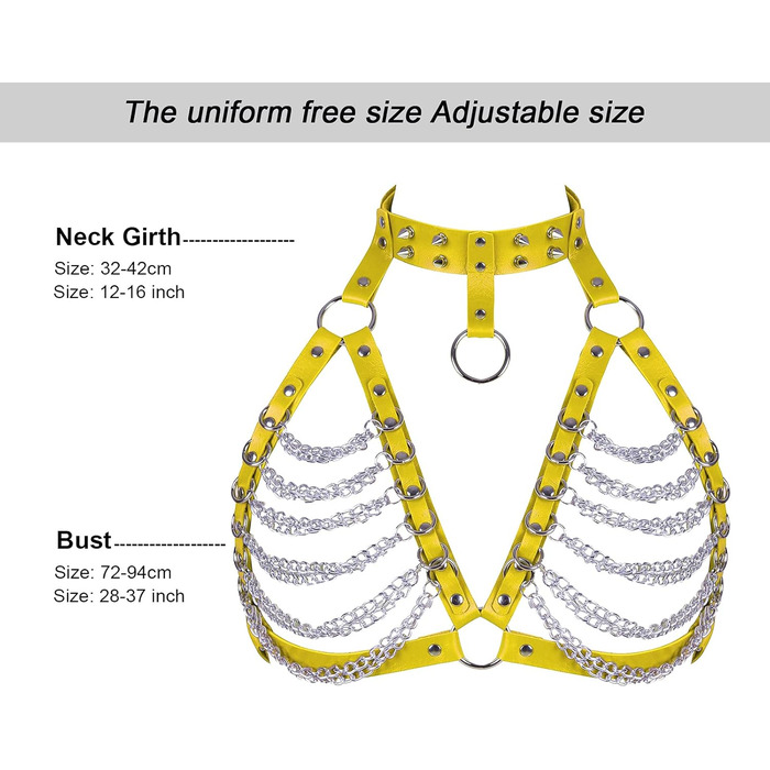 PETMHS Корсет з шкіри для жінок, повне покриття, шкіряний пояс, стиль панк готика (помаранчевий, жовтий)