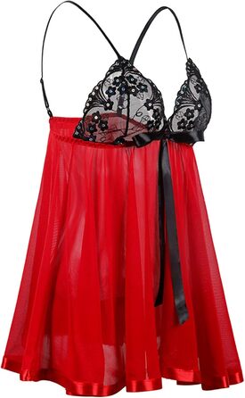 Сексуальна спідня білизна для жінок: мереживний комплект Babydoll з лаку, великі розміри (3XL), спідня сорочка Negligee