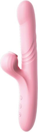 Вібратор Кролик для жінок: стимулятор клітора та G-точки, силікон, 10 режимів, телескопічна функція, рожевий