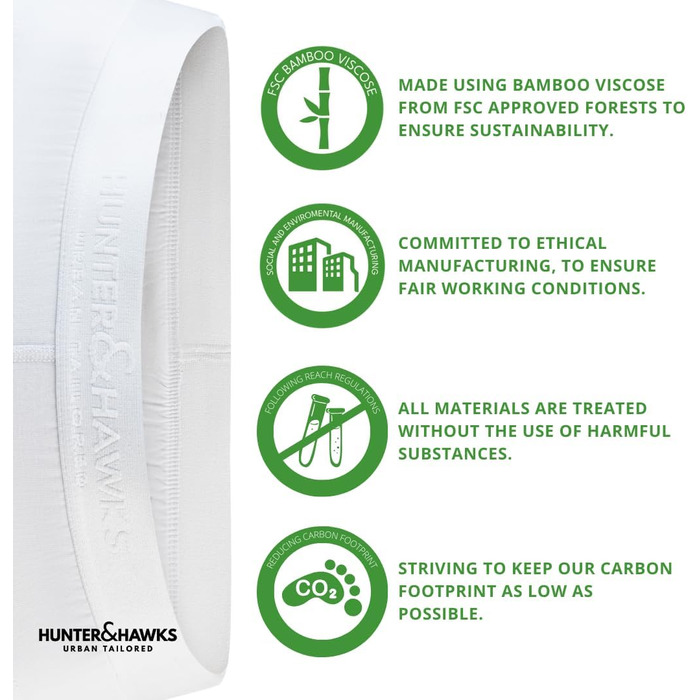 Боксерки чоловічі Hunter & Hawks 4 шт. у наборі, розмір S-6X, м'які, антибактеріальні, дихаючі, ідеальна посадка, Coo Dry Sips, мультипак (XXL, білий)