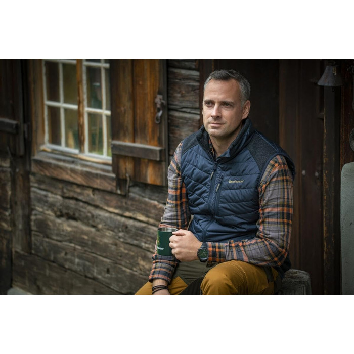 Стеганий жилет Deerhunter Moor W. Knit Brown-Blatt M Blau для полювання та активного відпочинку