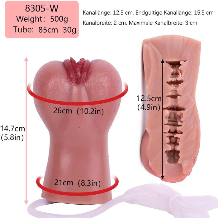 Мастурбатор реалістичний з функцією розпилення води, 500г, для чоловіків