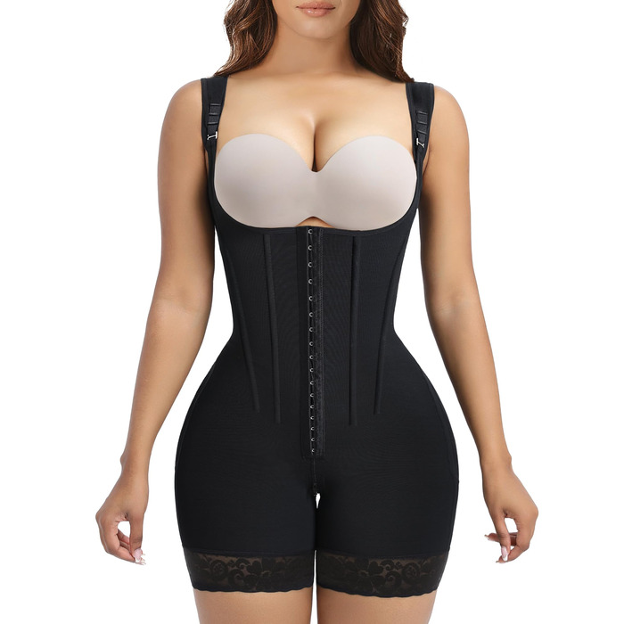 Корсет-боді YIANNA для жінок, колготки-смугаючі, колумбійський боді, модельний корсет з сталевими кісточками, чорний, розмір L 7306 XL 1