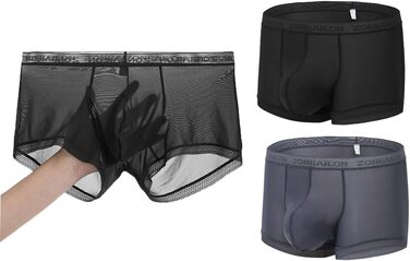 Сліпекс чоловічі прозорі сексуальні труси BIATWOWR з підсилювачем мішка для більшої привабливості та комфорту (2 шт.): різнокольорові, XL