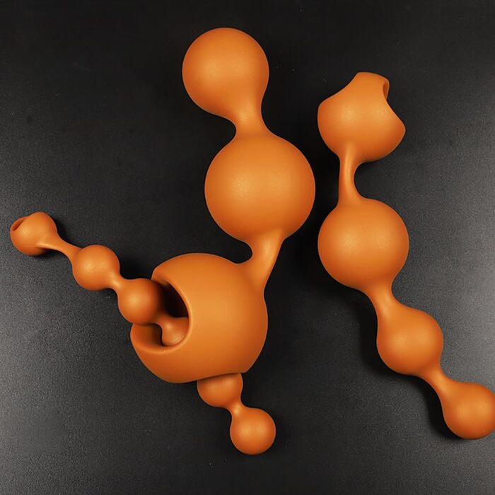 Анальні кульки з рідкого силікону з кільцем для утримання сперми, анальна ланцюжок, анальний плагін, анальні кульки, анус-мастурбатор, фетиш, анальна спринцівка, силіконовий секс-іграшка для чоловіків та жінок (L)