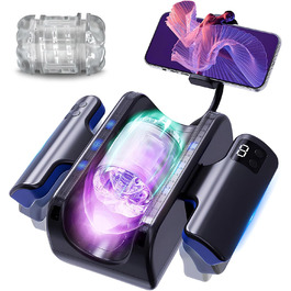 Електричний мастурбатор з телефоном-підставкою, 7 функцій, подвійний хват, для чоловіків