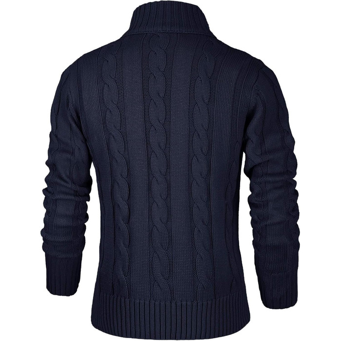 Чоловічий в'язаний кардиган NITAGUT на застібці, теплий зимовий Strickpullover, темно-синій (Navy Blue), приталений крій